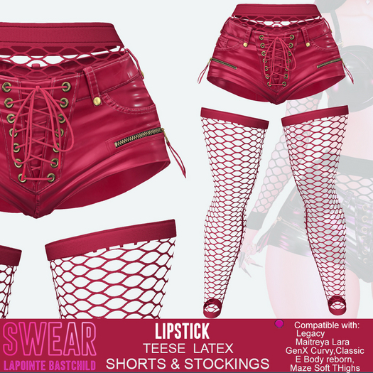Latex Shorts Teese LIPSTICK