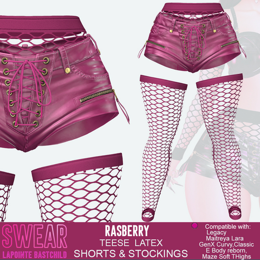 Latex Shorts Teese RASPBERRY