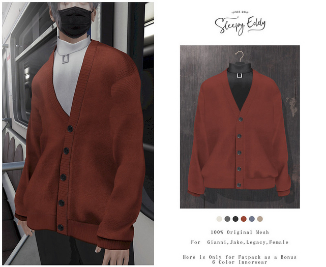 Sleepy Eddy_Over Cardigan (red)