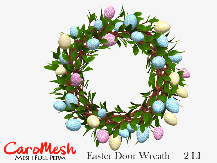 Caro Mesh Full Perm * Easter Door Wreath -unpacker-