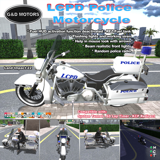 G&D MOTORS LCPD Police Motorcycle 