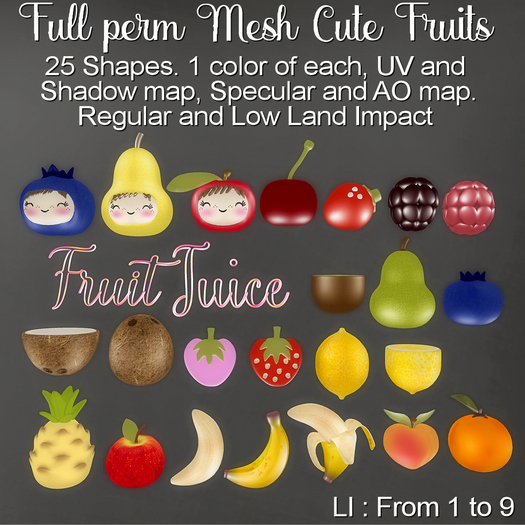 * Full Perm Mesh * Cute Fruits *