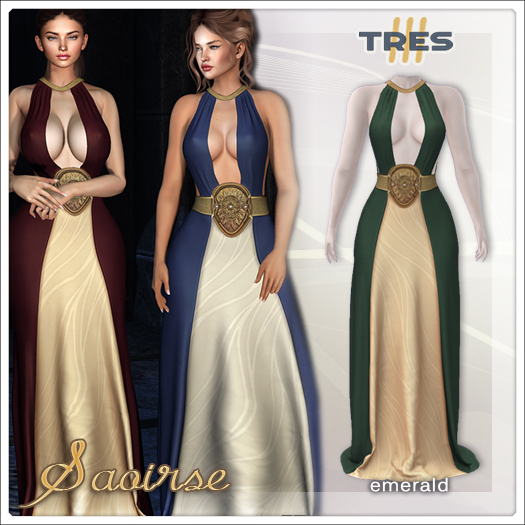 Second Life Marketplace - TRES - Saoirse Emerald - Exclusive Medieval Fantasy Halter Gown for Maitreya, Reborn, Legacy, Prima, Belleza, Kupra Second Life Marketplace - TRES - Saoirse Emerald - Exclusive Medieval Fantasy Halter Gown for Maitreya, Reborn, Legacy, Prima, Belleza, Kupra