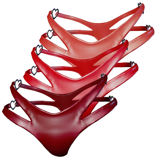: mercurial : twin heart panties : red