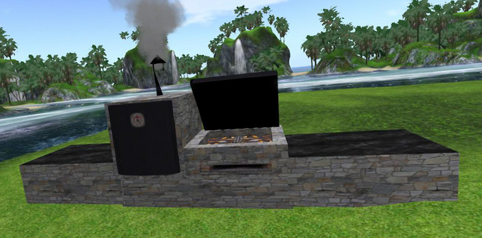 Mesh flat stone grill and smoker