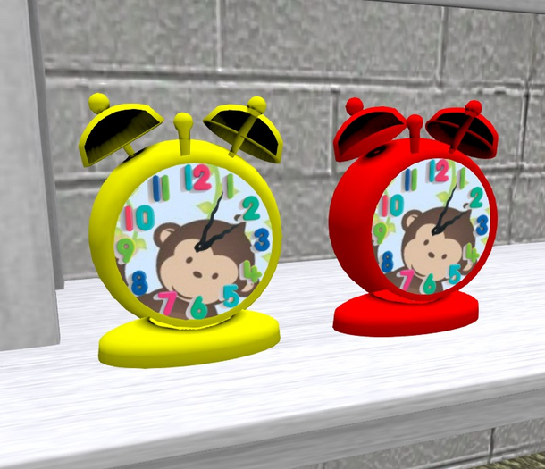 KIDS Monkey alarm clock (works) - YELLOW