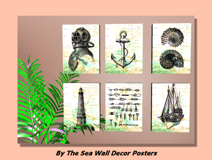 By The Sea Wall Decor Posters -full perm textures