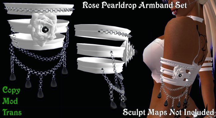 Rose PearlDrop Armbands Set