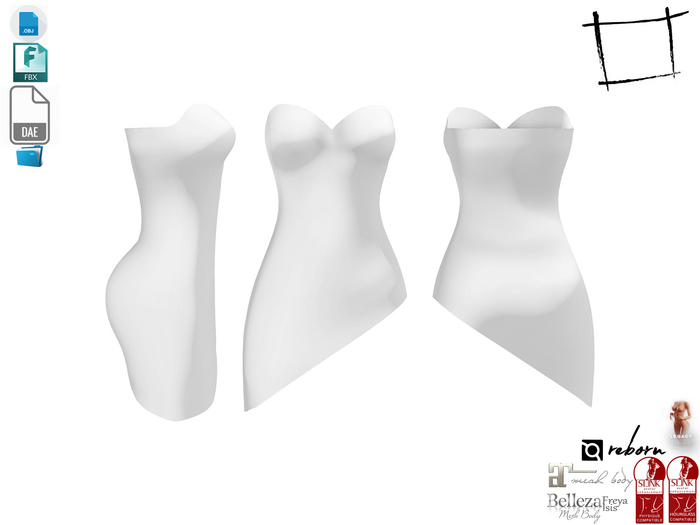 Dae Obj FBX For Asymmetric Strapless Dress Maitreya Slink Belleza Isis Freya Legacy Ebody Reborn