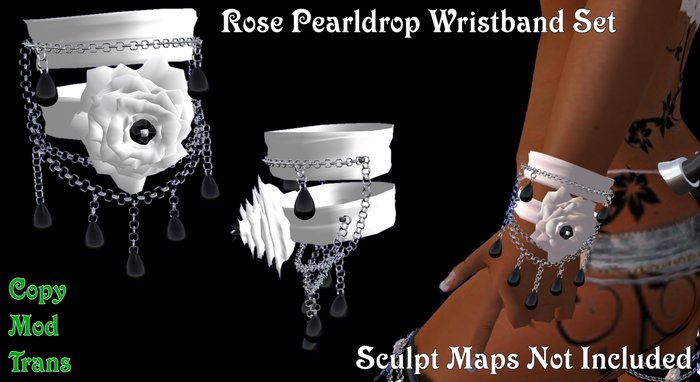 Rose PearlDrop Wristband Set