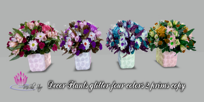 PLANT ROSE GLITTER- FOUR COLORS
