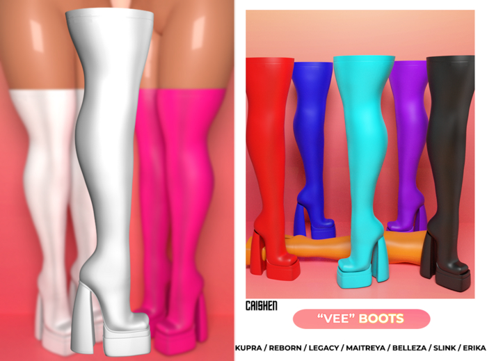 CAISHEN - "Vee" Boots (White) [UNPACKER]