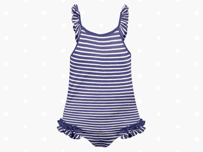 Bloom Striped Swimsuit (Navy)