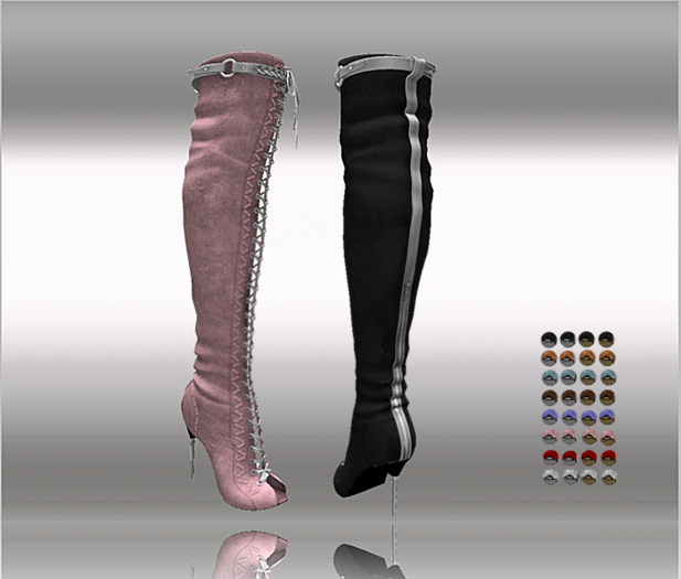 Second Life Marketplace - Over The Knee Lace Up Boots 32x Color HUD ...
