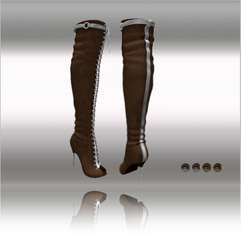 Second Life Marketplace - Over The Knee Lace Up Boots dark brown Color ...