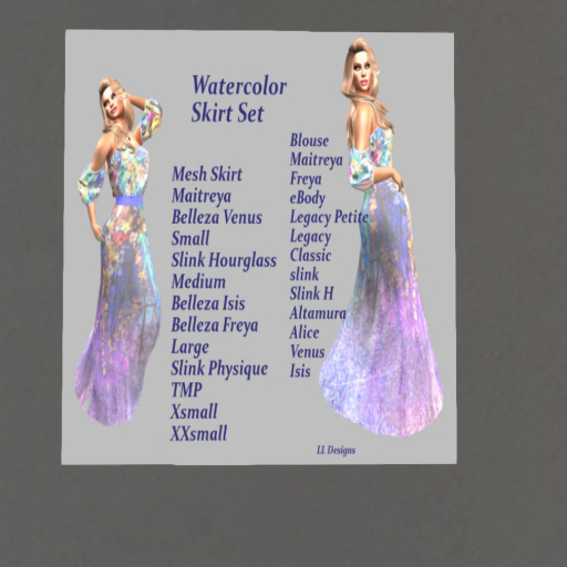 ____Watercolor Skirt Set