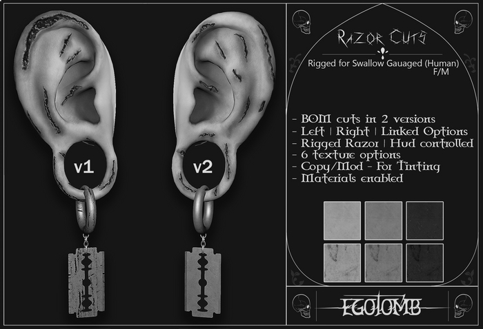 Second Life Marketplace - -egotomb- Razor Cuts - Swallow Gauged S EvoX ...