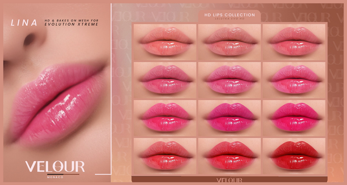 VELOUR: "LINA" LIPSTICK COLLECTION (BOM & HD)