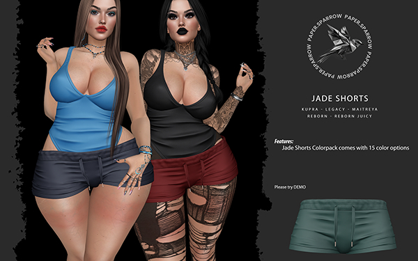 Paper.Sparrow Green Jade Shorts