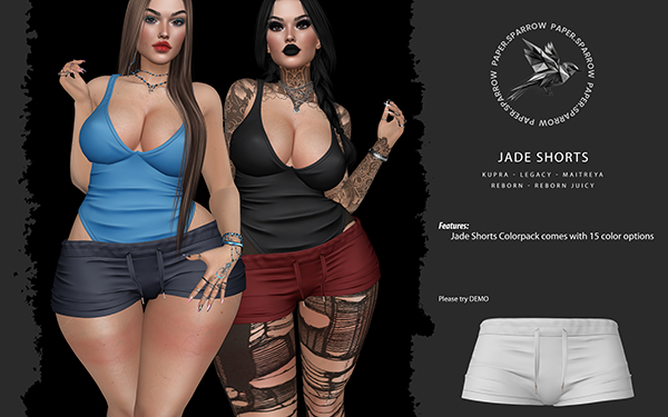 Paper.Sparrow White Jade Shorts