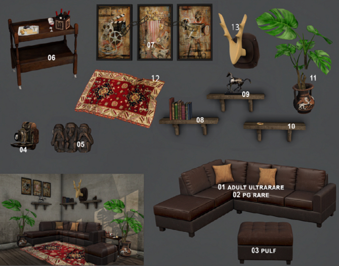 02 ::InkMe:: Blaire Living room RARE (PG Couch)