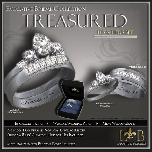 Wedding Ring Set Treasured Pear Platinum