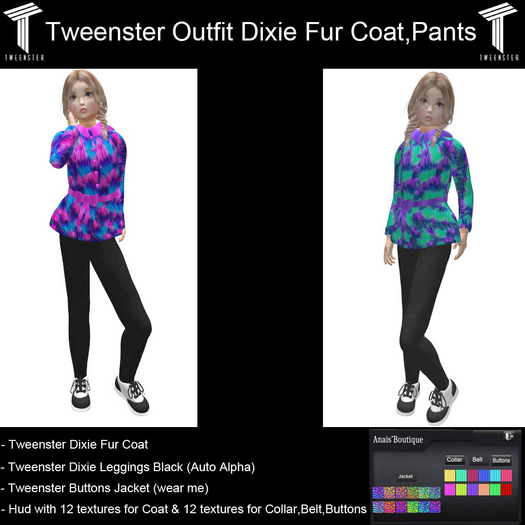 Tweenster Outfit Dixie Fur Coat,Pants Demo