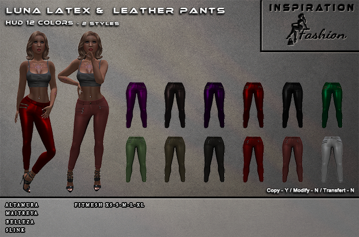 Luna Skinny Latex & Leather Pants