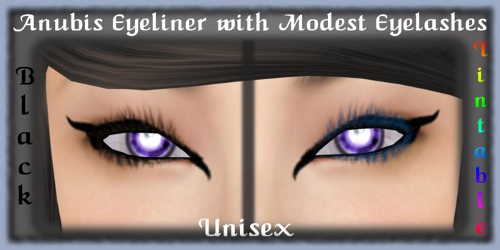 ANUBIS Eyeliner with Unisex Tintable MODEST Eyelashes (Thin & Thick Eyeliner) - UNISEX Tattoo Eye Makeup