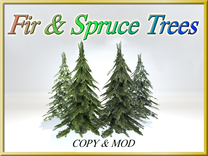 [RS] Fir & Spruce Trees - (Mesh) (Copy/Mod)