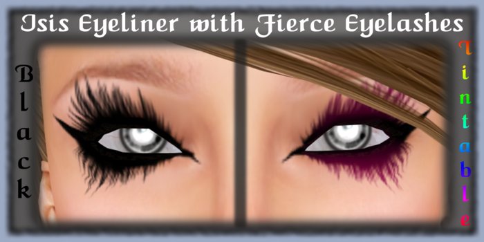 ISIS Eyeliner with Black & Tintable FIERCE Eyelashes - Tattoo Eye Makeup