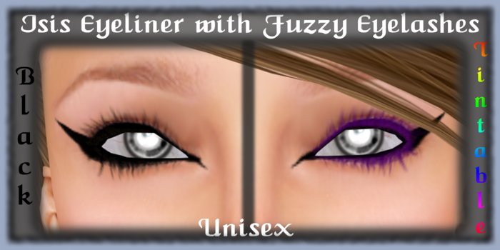 ISIS Eyeliner with Unisex Tintable FUZZY Eyelashes (Thin & Thick Eyeliner) - UNISEX Tattoo Eye Makeup