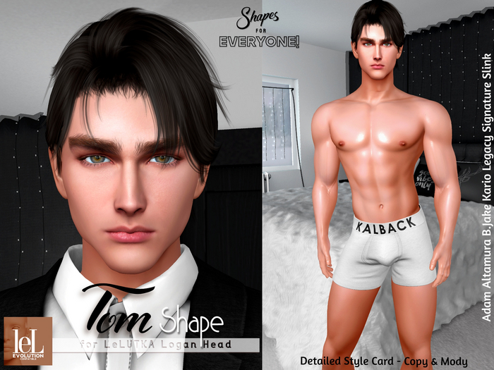 Shape Tom for Lelutka Logan Head & MEGAPACK