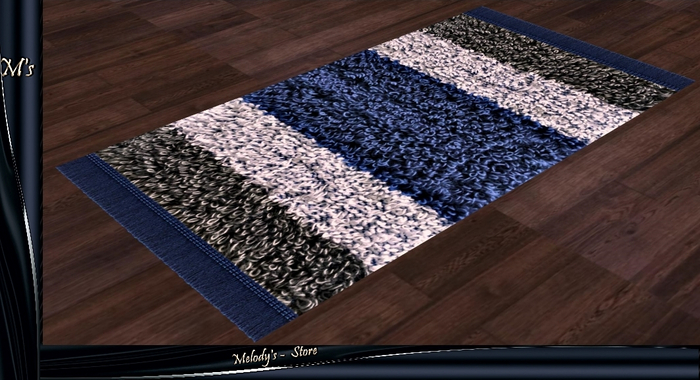 M's - Carpet - /Rug/ - dark blue and white