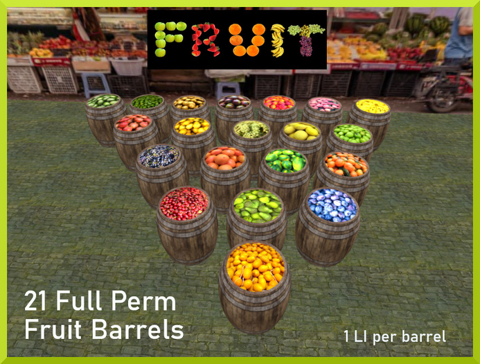 21, Full Perm Fruit Barrels (Boxed)