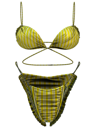 #UNIVERSA - Lexi Bikini Set - Yellow Strips