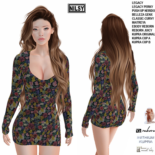 PRINTED KNIT DRESS,MESH BODY