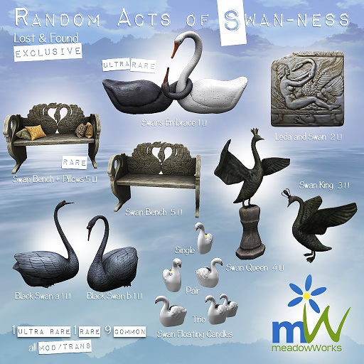 11. Swan Bench & Pillows RARE
