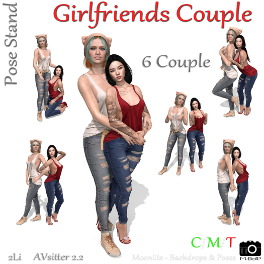 M-BdP :: Girlfriends Couple Set 1 (6 Couple Poses) - rezz me!