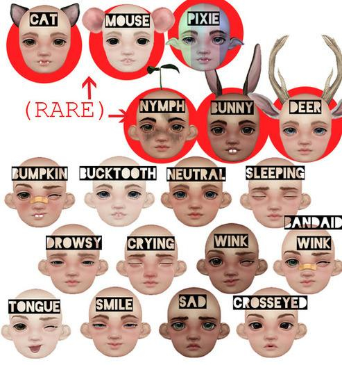 (fd) BB Doll Head - Bunny RARE