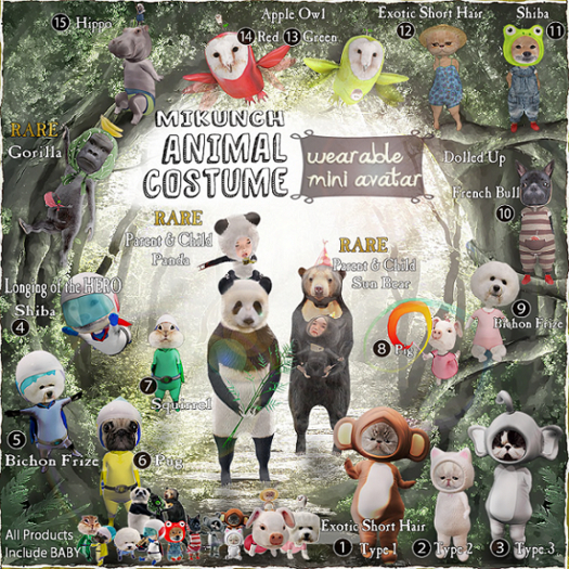 17. Mikunch Animal Costume Mini / Sun bear RARE