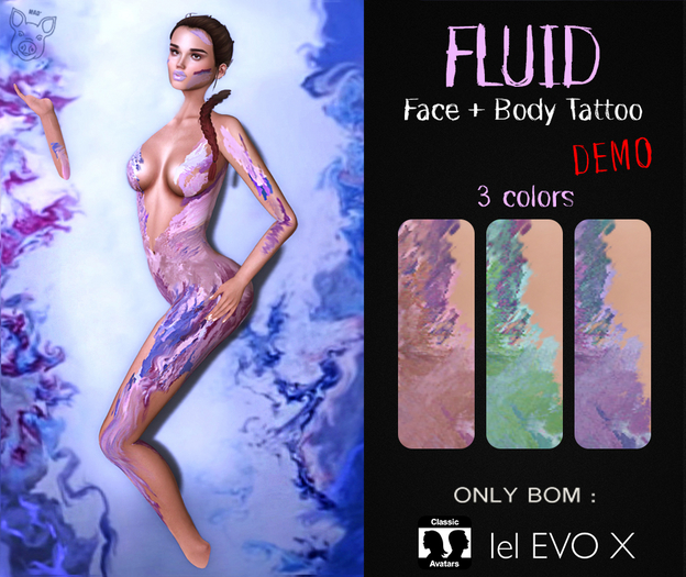 Mad' - Fluid Face+BodyTattoo [DEMO BOM Tattoo]