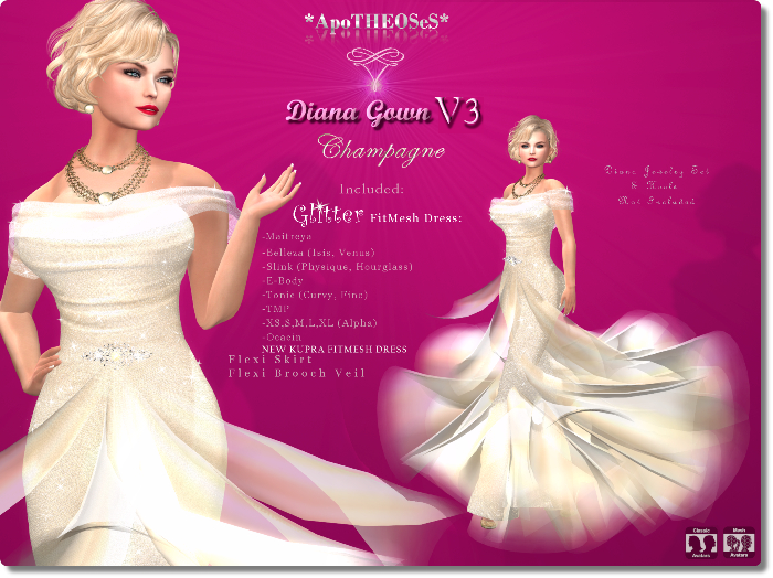 Champagne Diana Gown V3