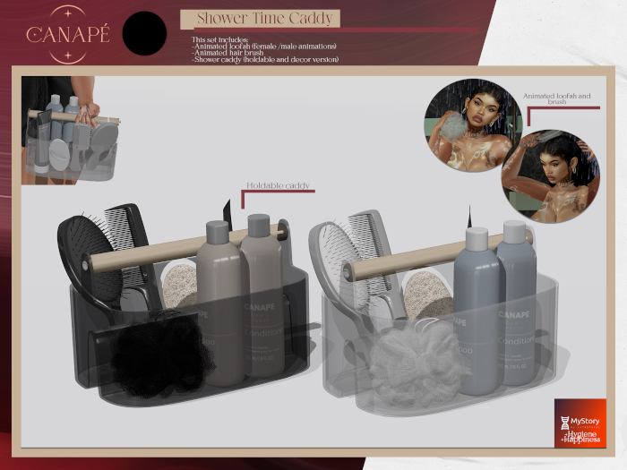 [Canape] Shower Time Caddy Black