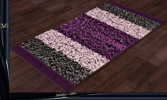 M's - Carpet - /Rug/ - violet  and white 