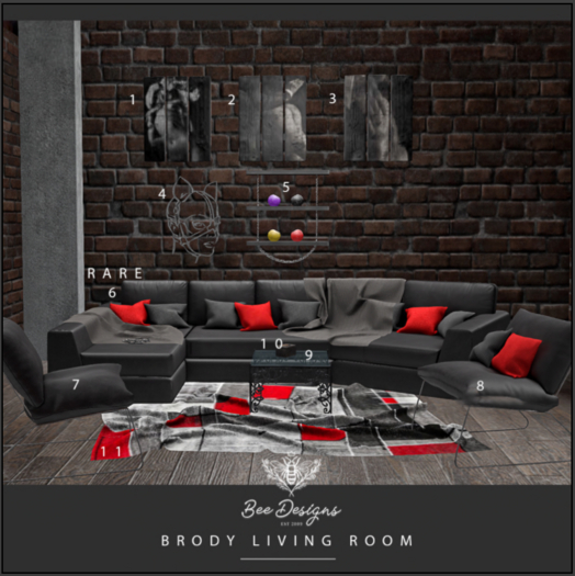 06 Bee Designs Brody Living Room RARE (Couch) Gatcha
