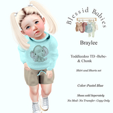 BlessidBabies Braylee Khaki Pastel Blue  TD BB Chonk (Add)