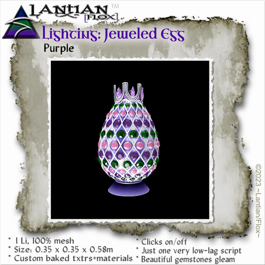 ~L/Fx~Lamp: Jeweled Egg - Purple (click off/on) MCtbox