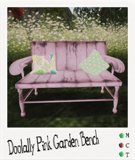 ~Doolally~ Garden Bench Pink