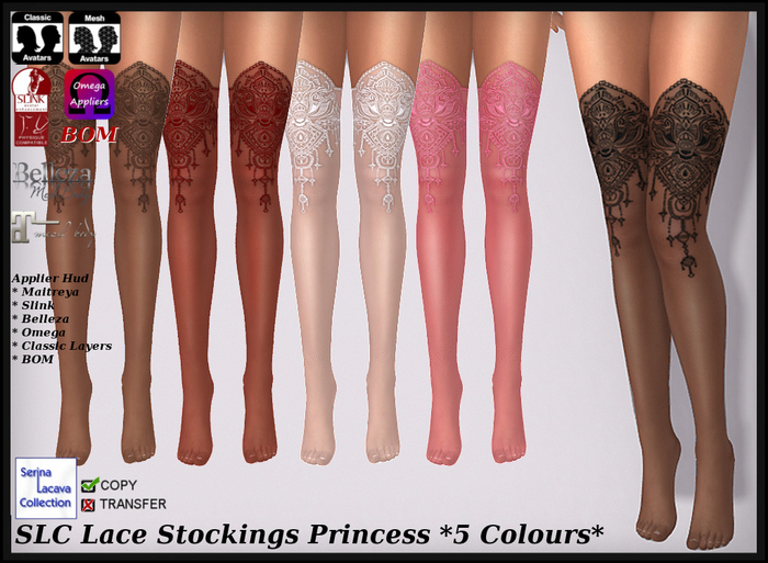 SLC Lace Stockings Princess *5 Colours* (unpacked)